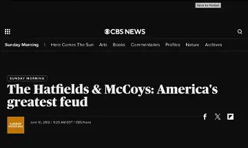 CBS News coverage of the Hatfields and McCoys