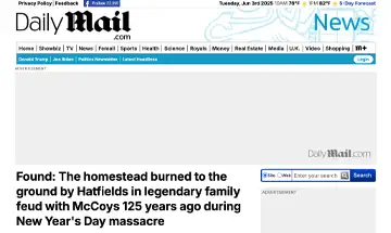 Daily Mail article on the burned homestead
