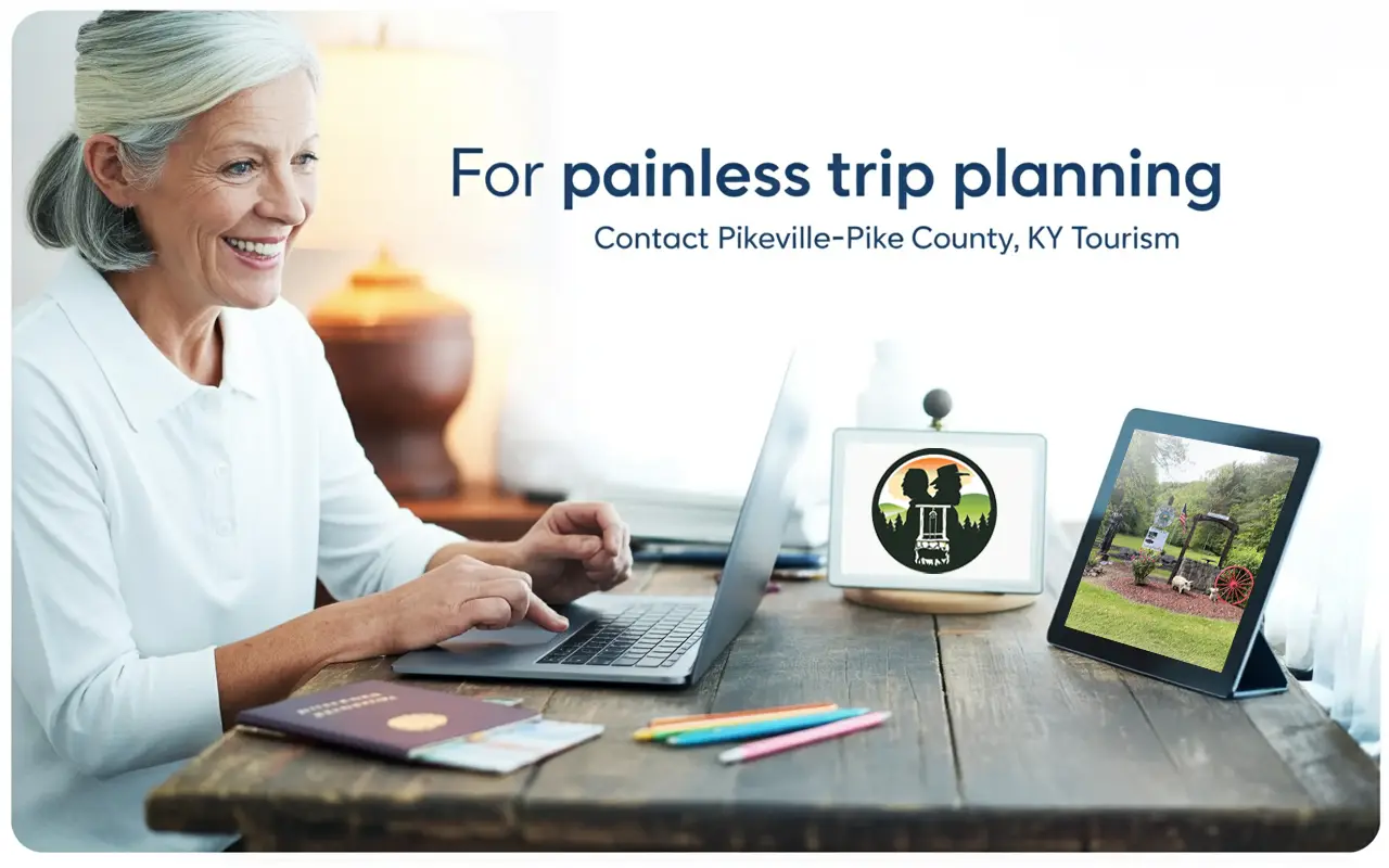 lady searching web for info